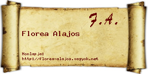 Florea Alajos névjegykártya
